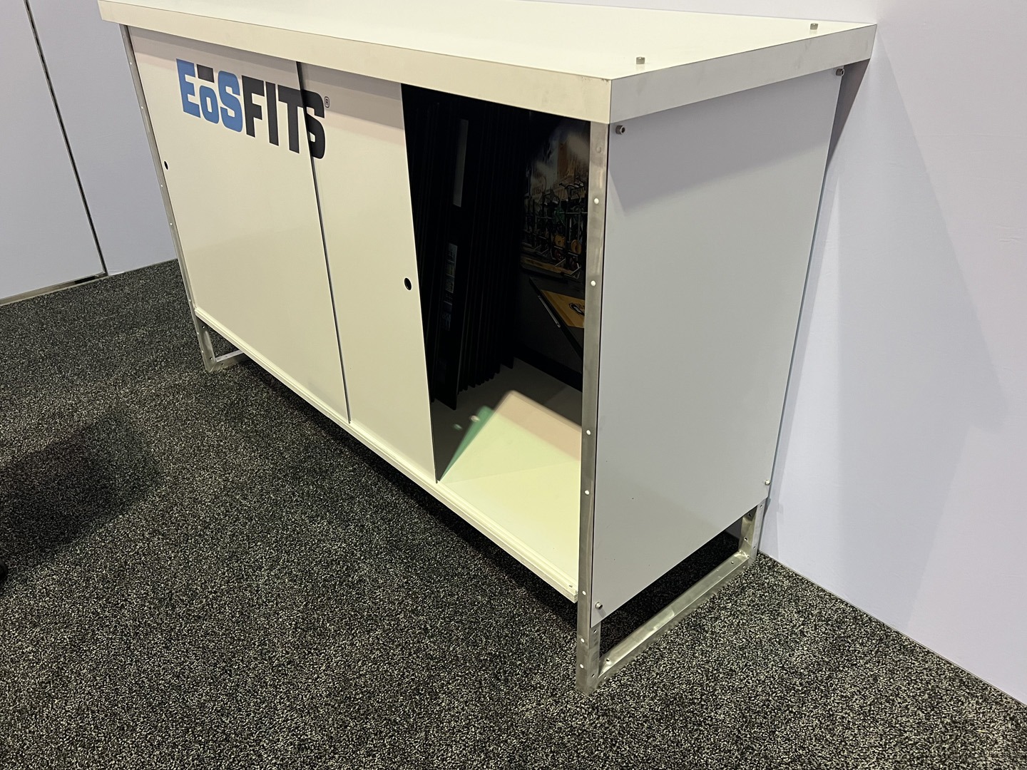 TSD Counters custom trade show display counter, designed for EOS Fitness.