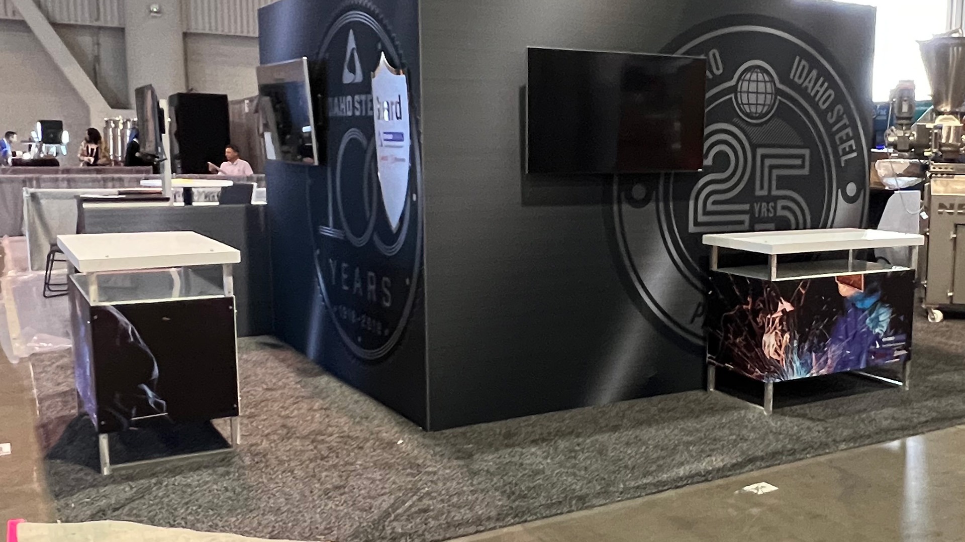 Idaho Steel custom trade show exhibit with display counters by TSD Counters, in Boise.