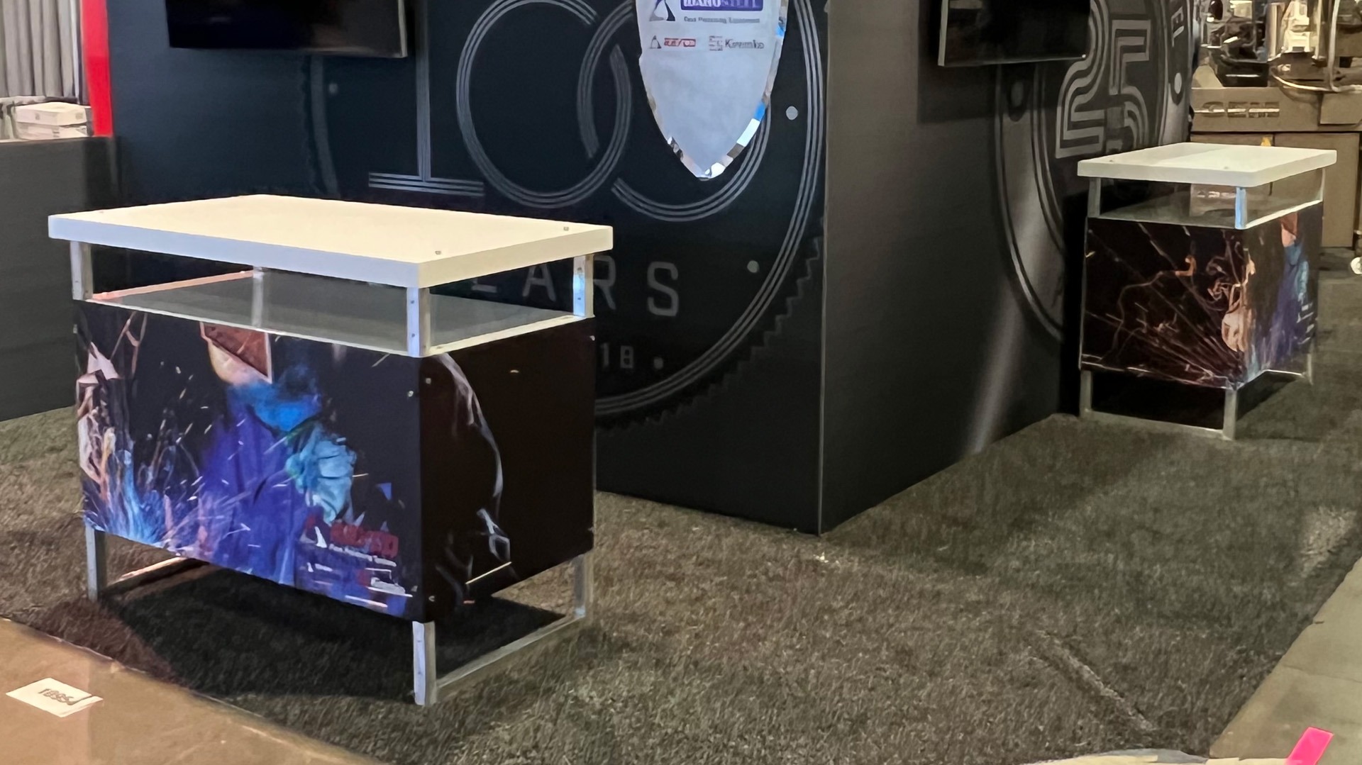 Idaho Steel trade show exhibit at Pack Expo 2023 in Las Vegas, NV, United States. Features budget-friendly trade show display counters by TSD Counters in Boise, ID.